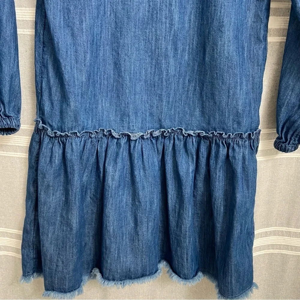 GAP / Girls Blue Denim Chambray Long Sleeve Dress Size L